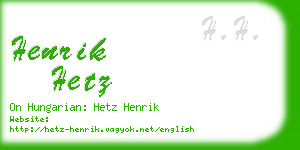 henrik hetz business card